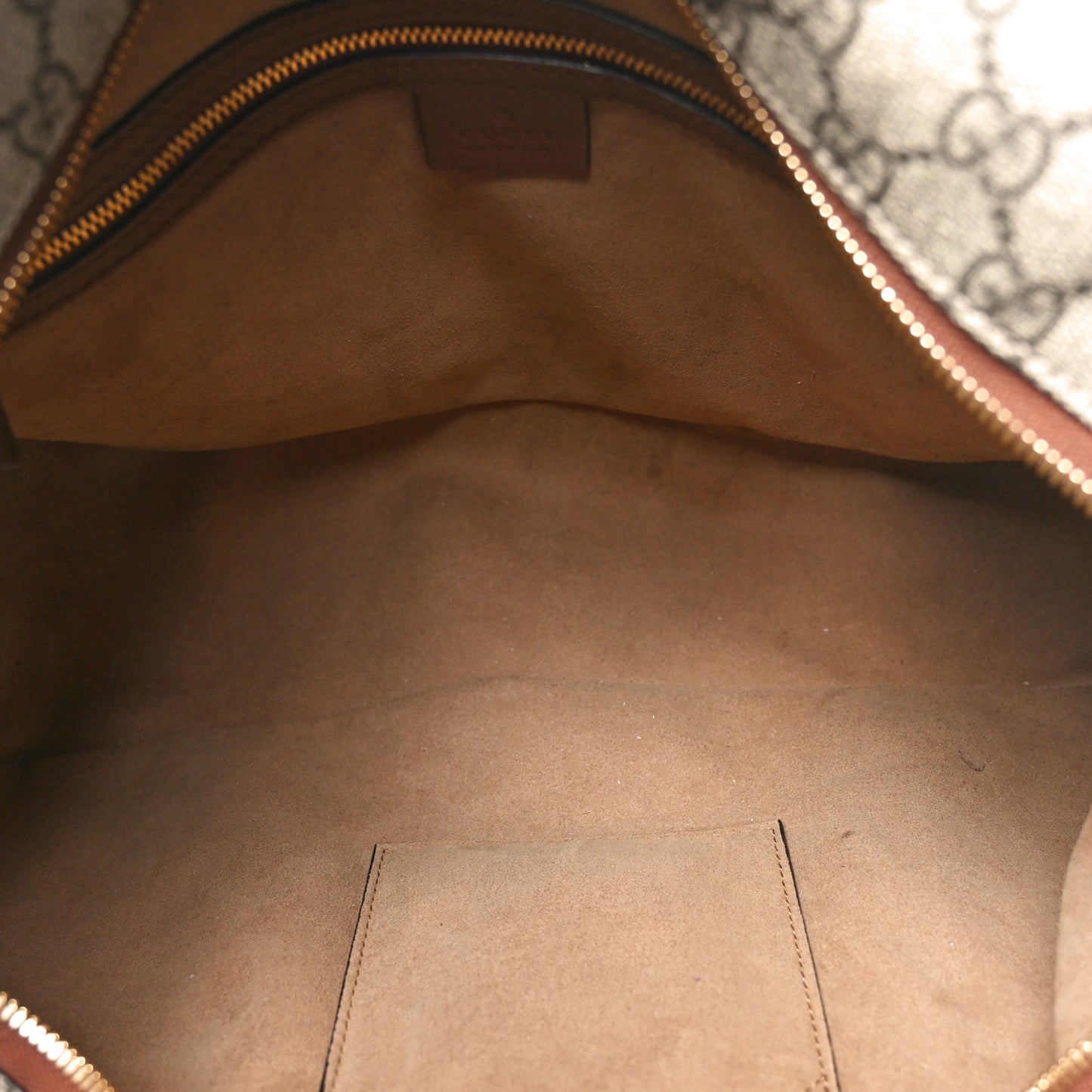 GG Supreme Monogram Large Linea A Hobo Light Brown