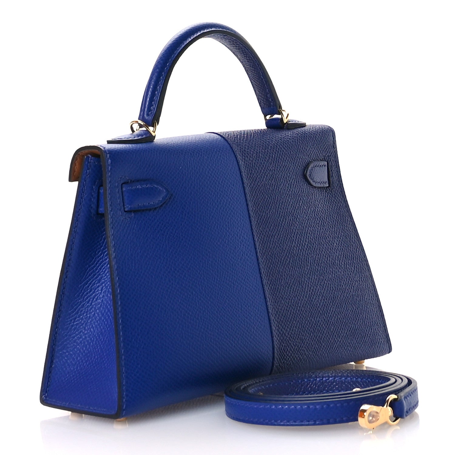 Hermes Epsom Casaque Mini Kelly Sellier 20 Bleu Electrique Bleu Encre Gold 3 of 10