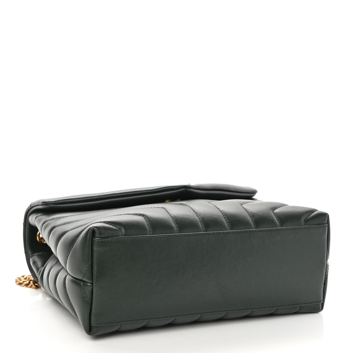 Calfskin Y Quilted Monogram Small Loulou Chain Satchel Olive