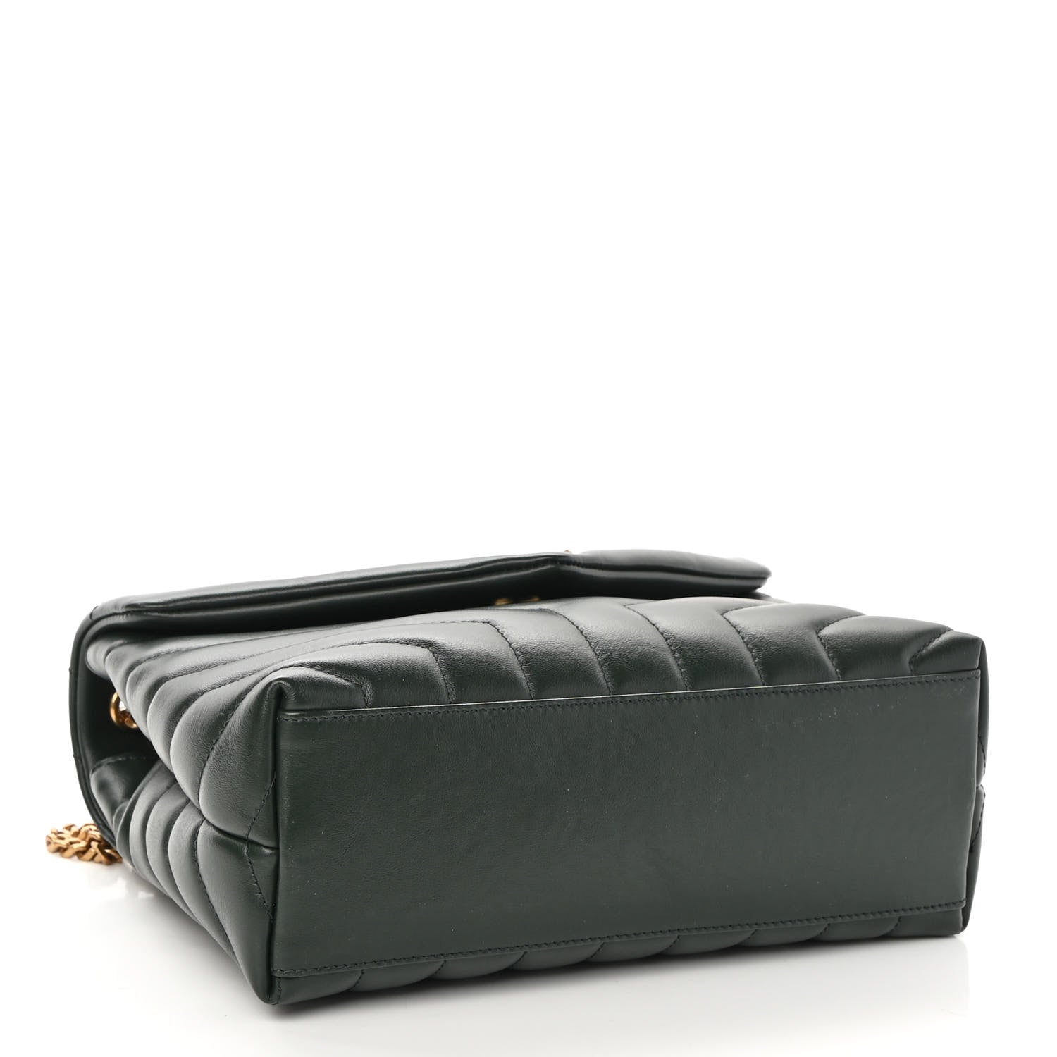 Saint Laurent Calfskin Y Quilted Monogram Small Loulou Chain Satchel Olive 3 of 10