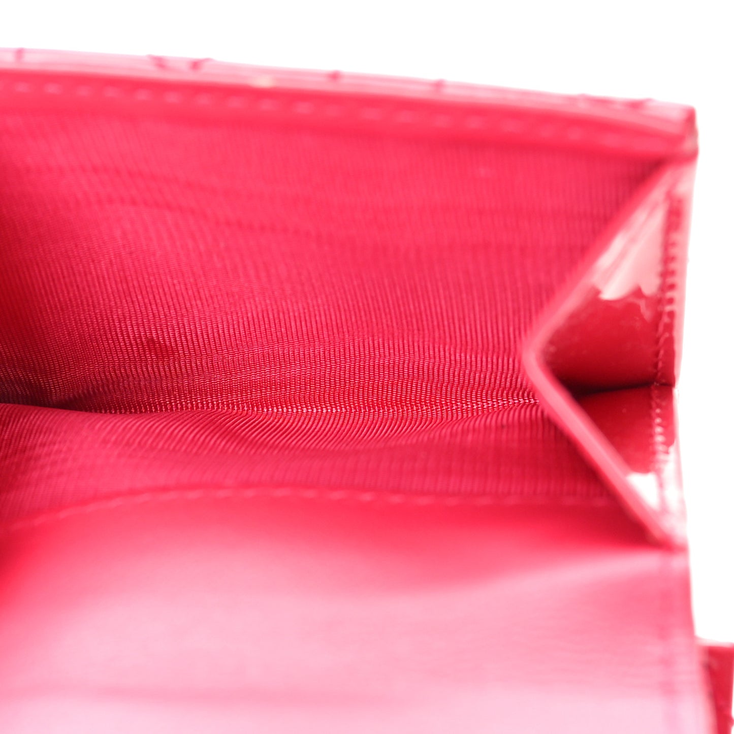 Patent Cannage Lady Dior Lotus Wallet Warm Fuchsia