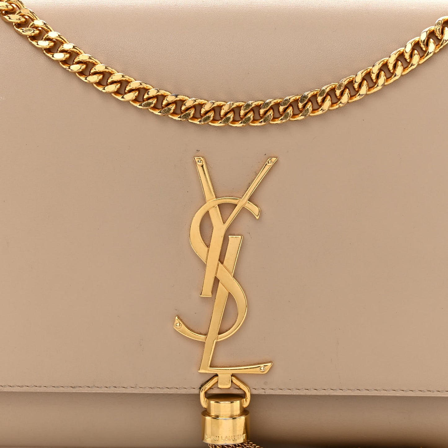 Smooth Calfskin Medium Classic Monogram Kate Tassel Satchel Nude Powder