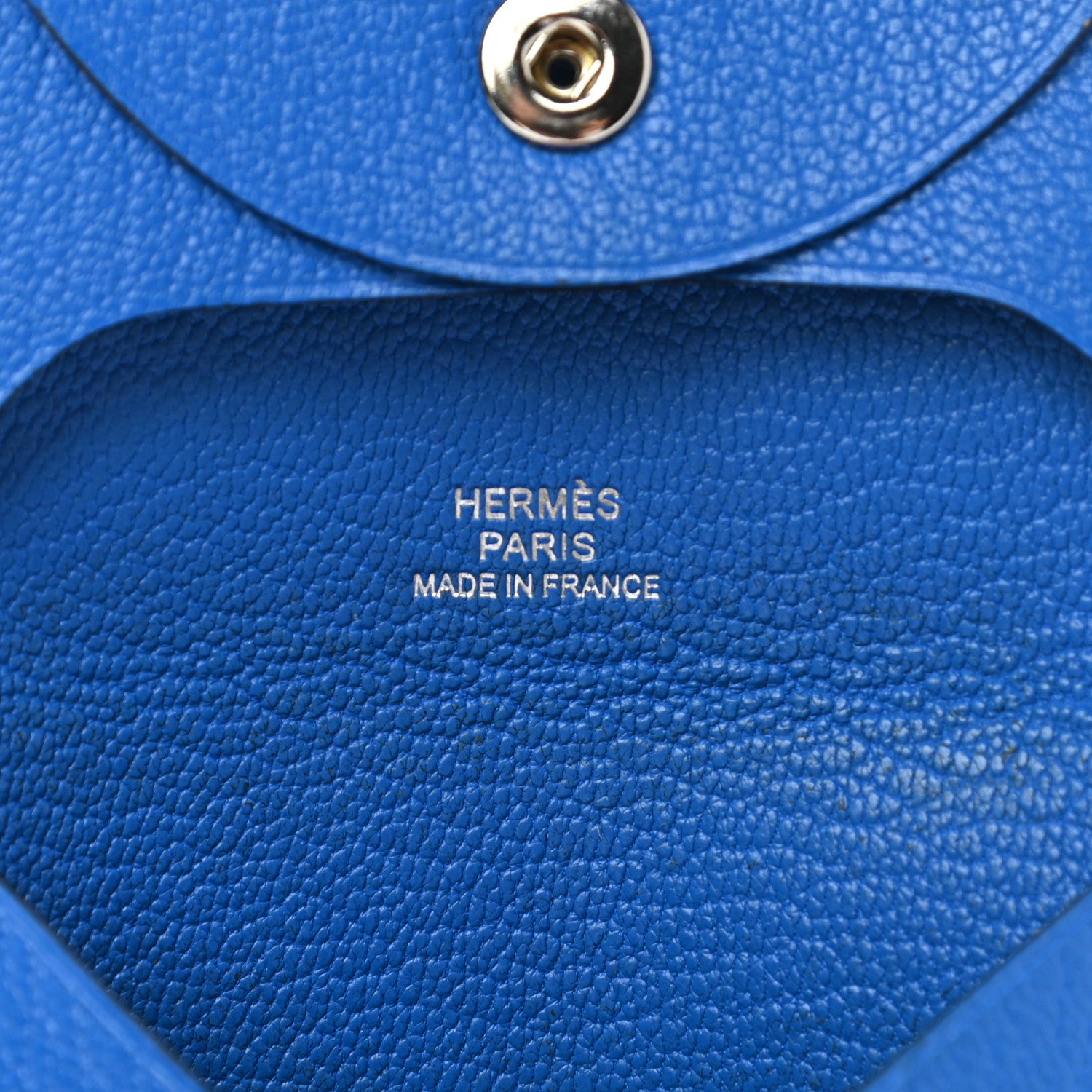 Hermes Chevre Mysore Bastia Coin Purse Bleu Hydra 6 of 6