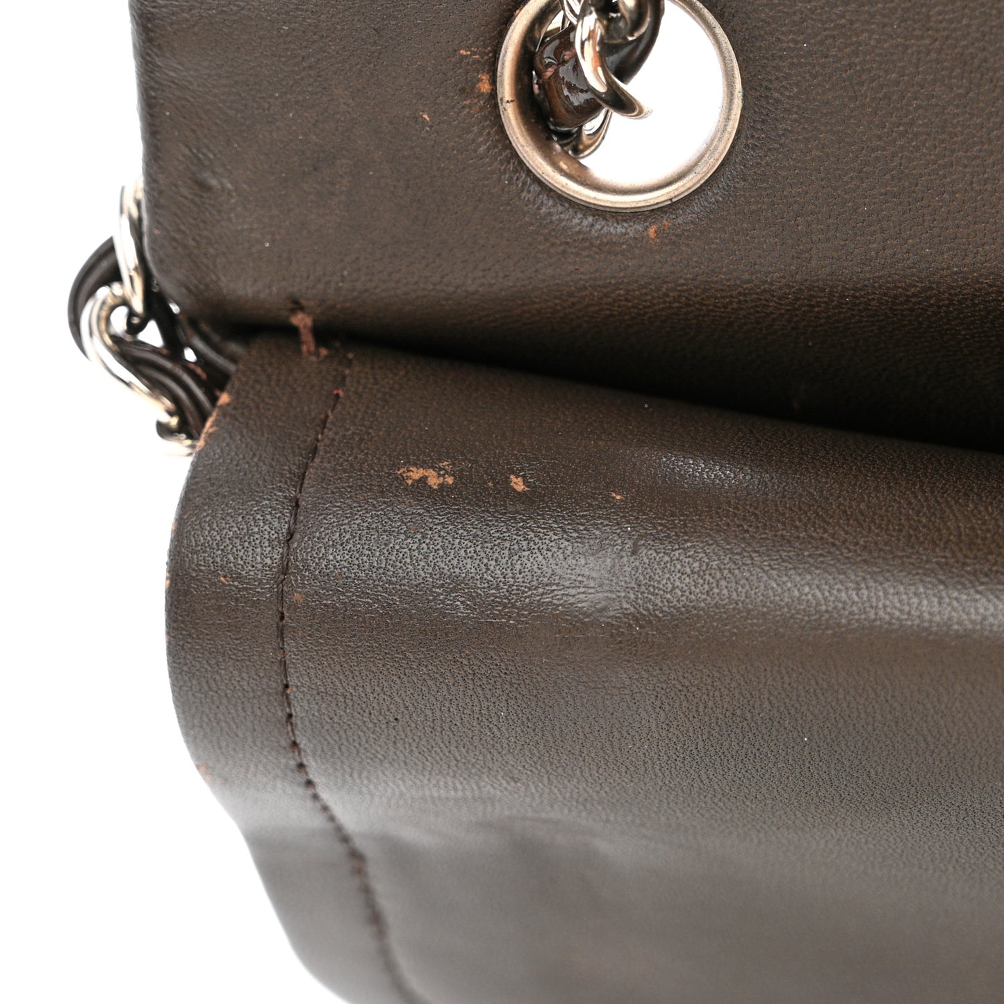 Patent Quilted Medium Double Flap Brown