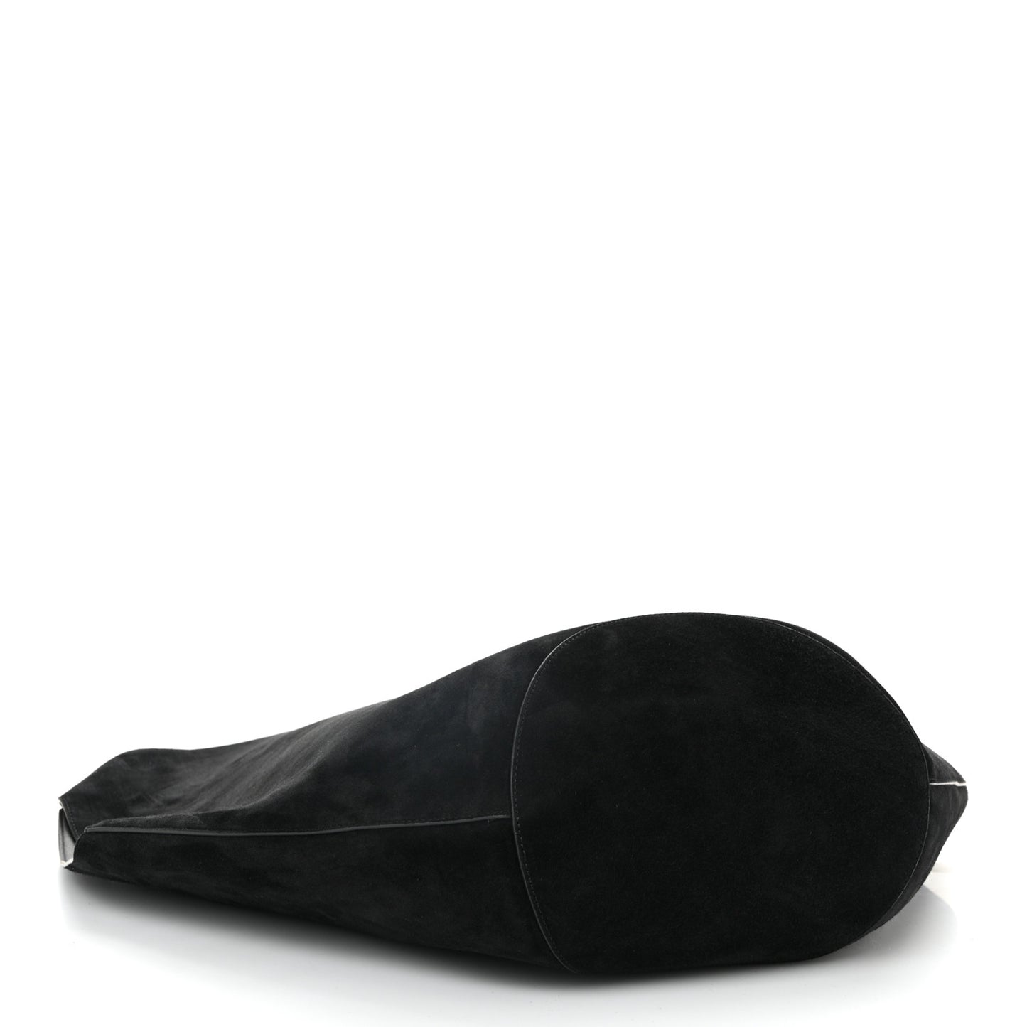 Suede Calfskin Medium Lotus Tote Black