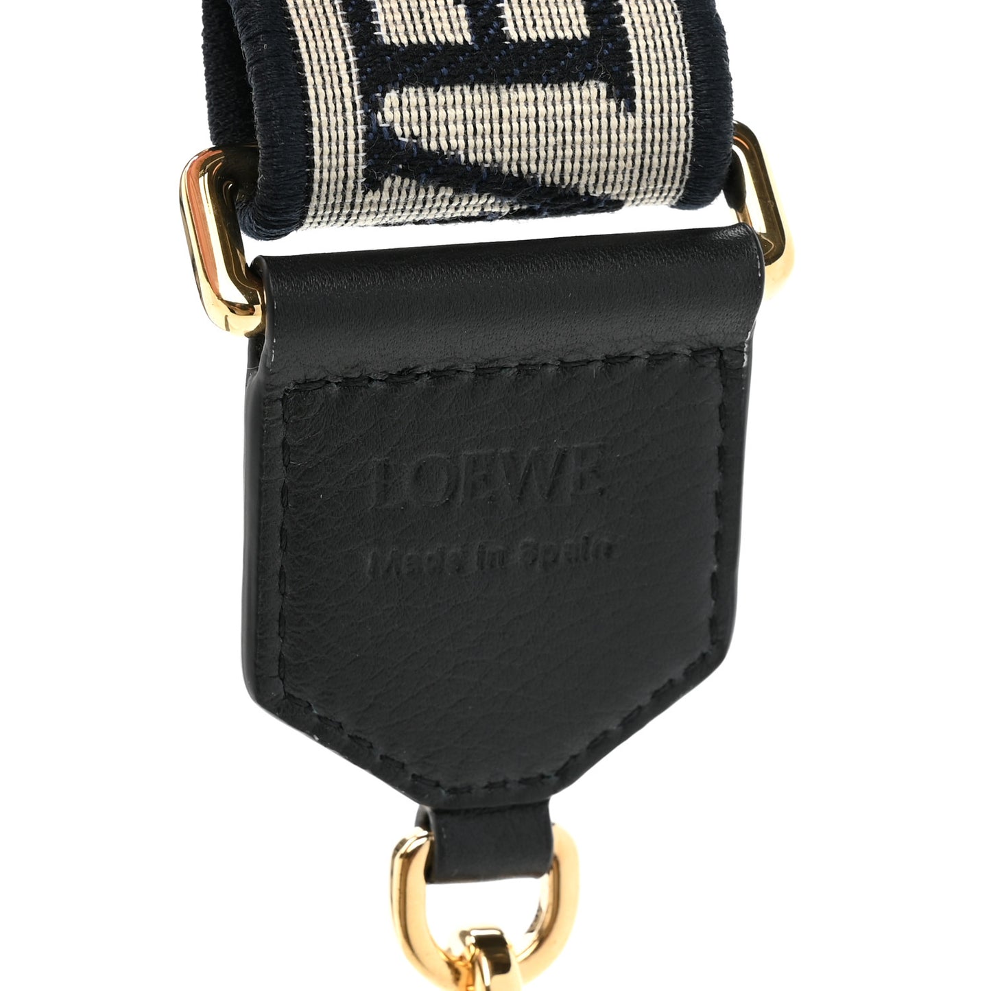 Calfskin Jacquard Anagram Strap Black