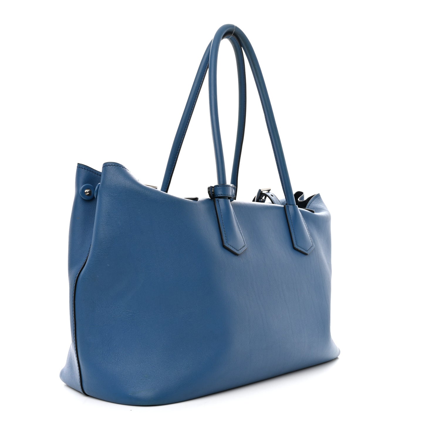 City Calf Buckle Tote Cobalto