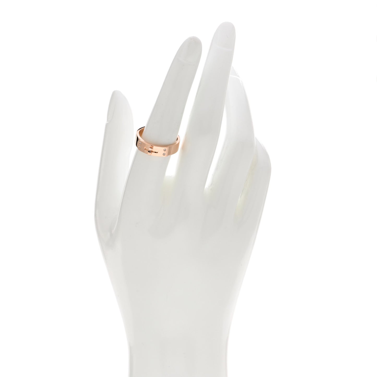 18K Rose Gold Diamond PM Kelly Ring 56 7.5