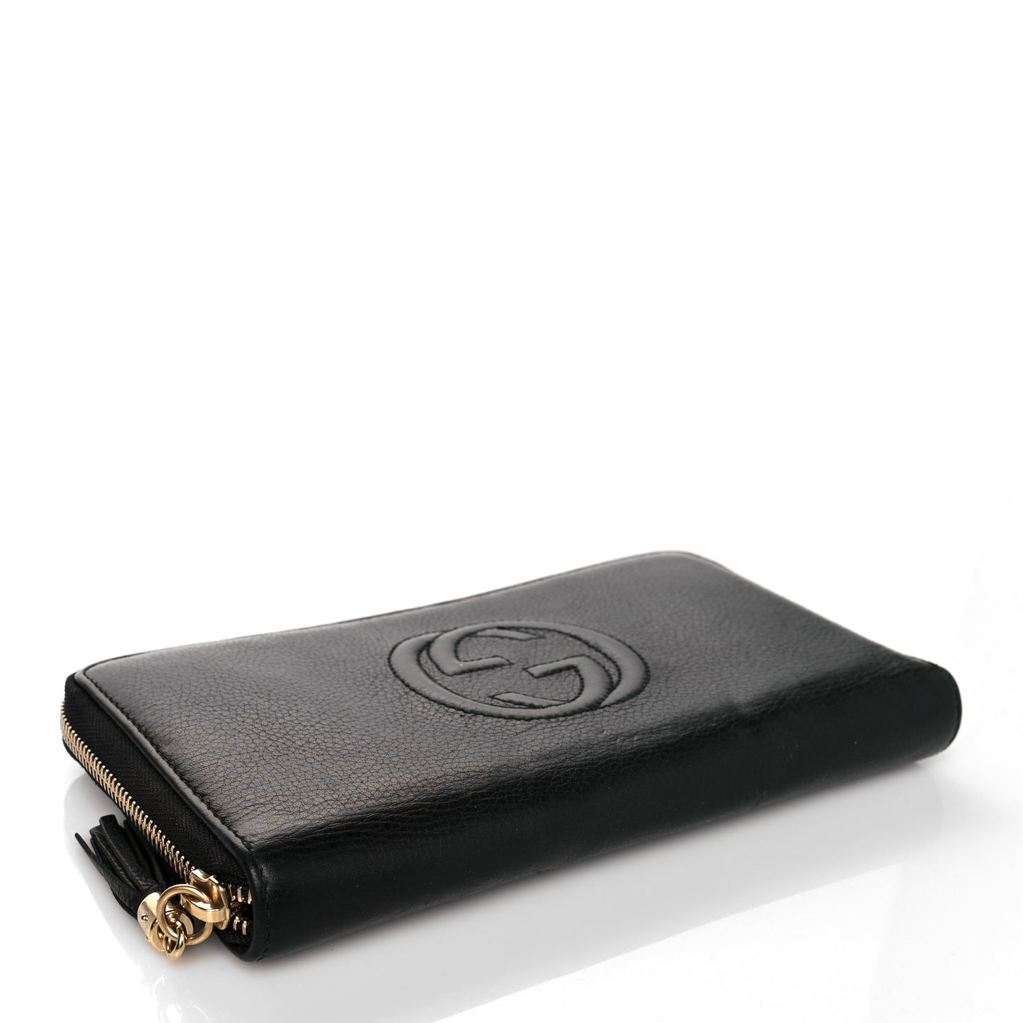 Pebbled Calfskin Soho Zip Around Wallet Black