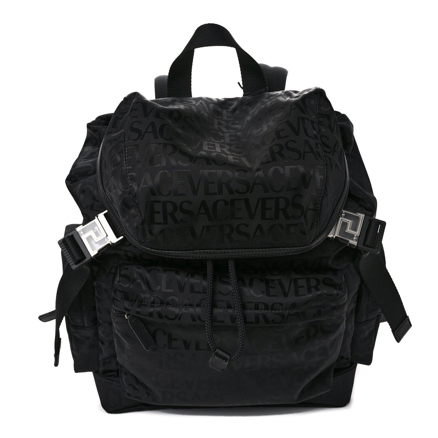 Nylon Logo Neo Backpack Black