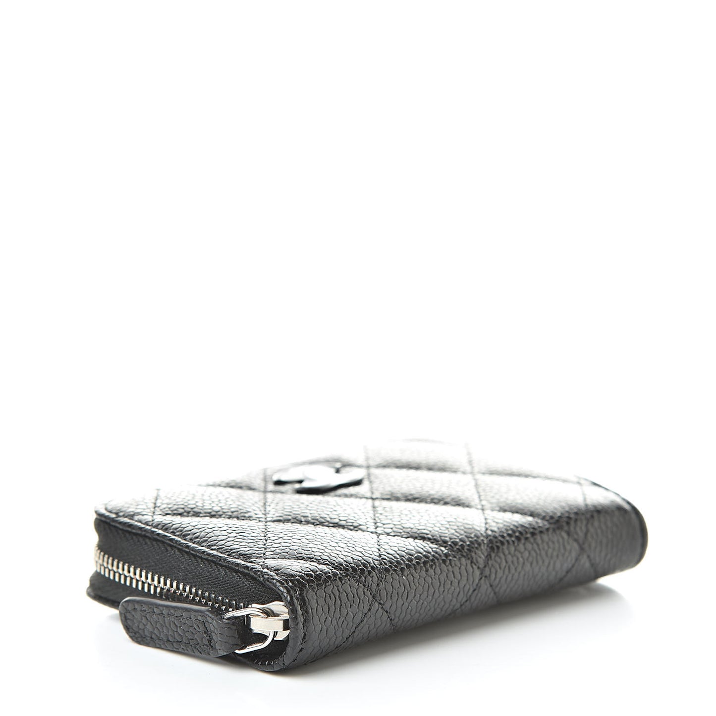 Caviar Quilted Incognito Zip Coin Purse Black