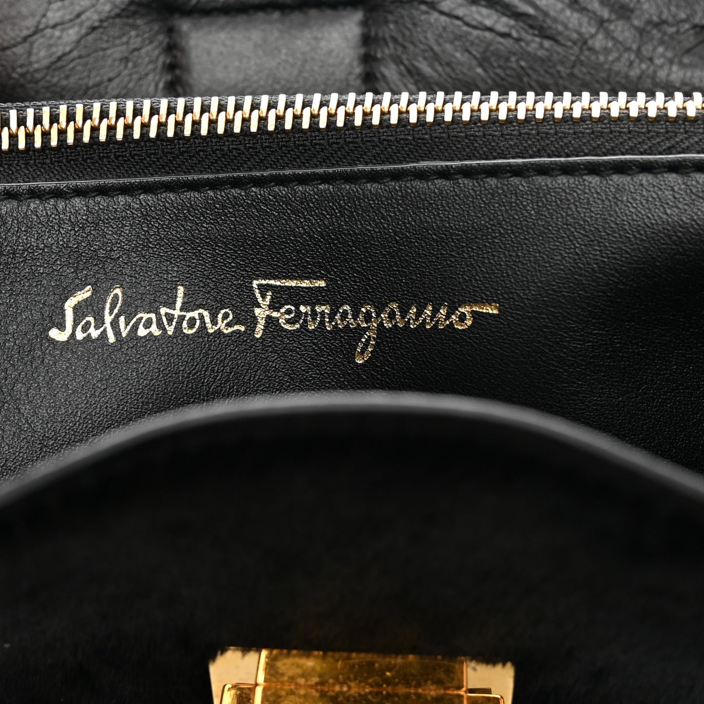 Pony Hair Gancio Lock Tote Black