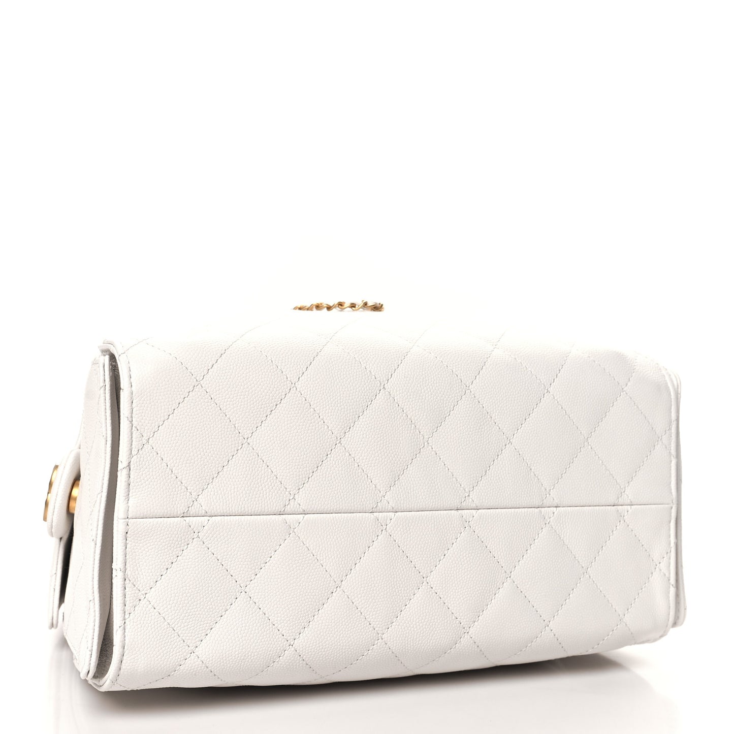 Caviar Quilted Small Chanel 25 Handbag White