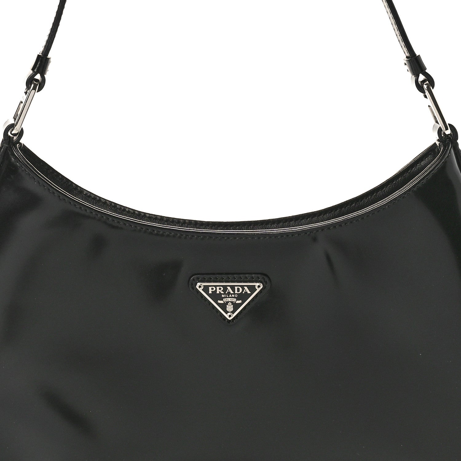 Prada Spazzolato Cleo Shoulder Bag Black 7 of 9