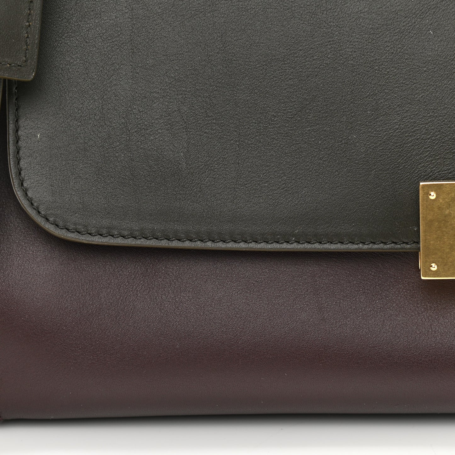 Smooth Calfskin Suede Medium Tri-Color Trapeze Dark Grey