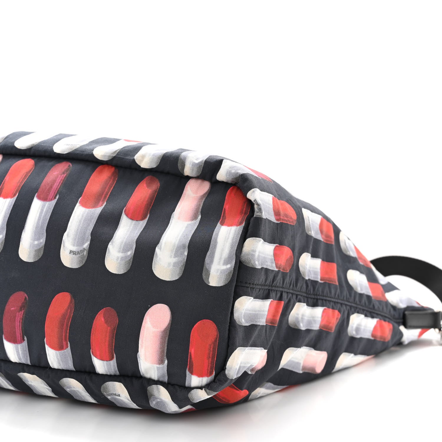 Prada Tessuto Nylon Saffiano Lipstick Print Tote 9 of 9