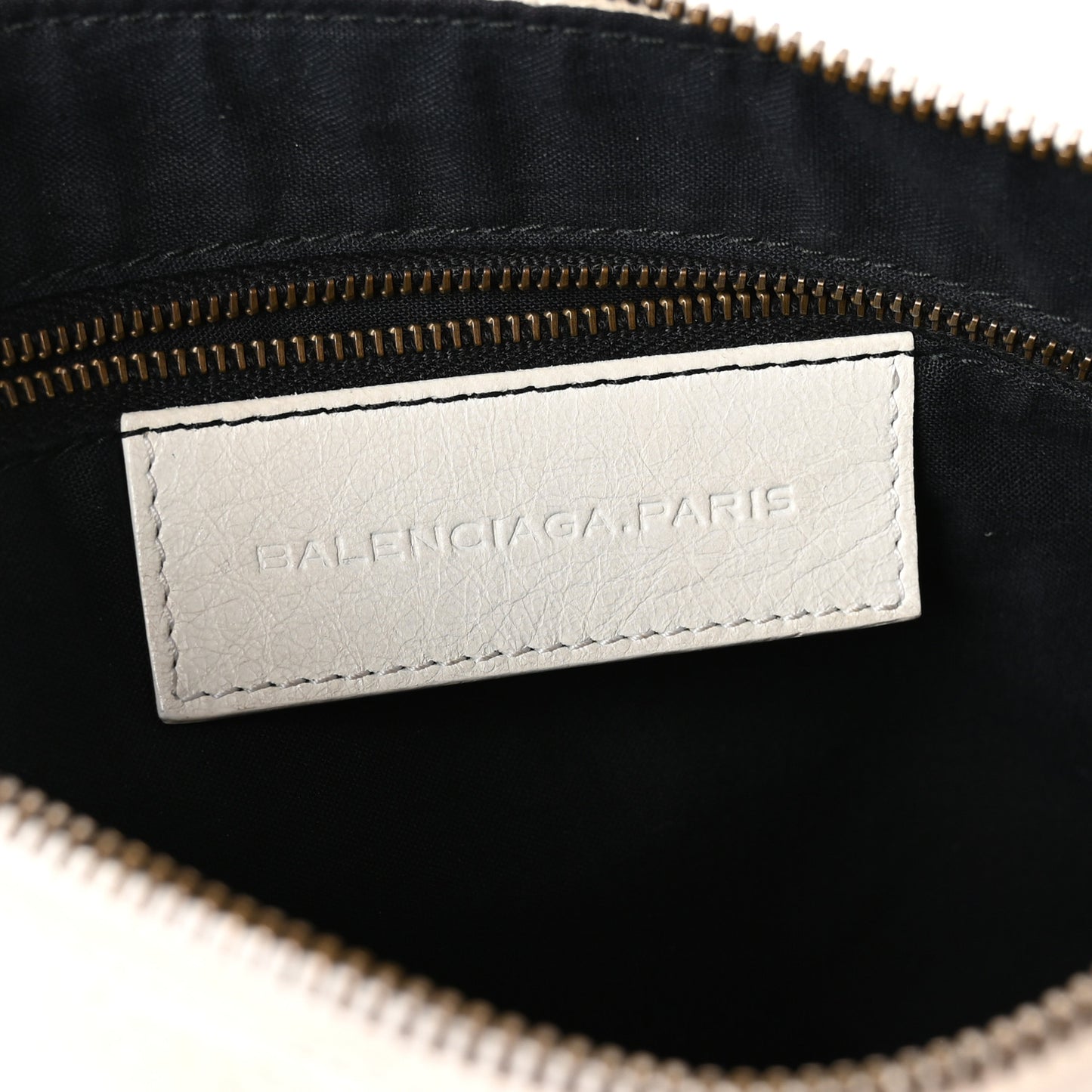Agneau Classic Hardware Flat Handle Clutch White