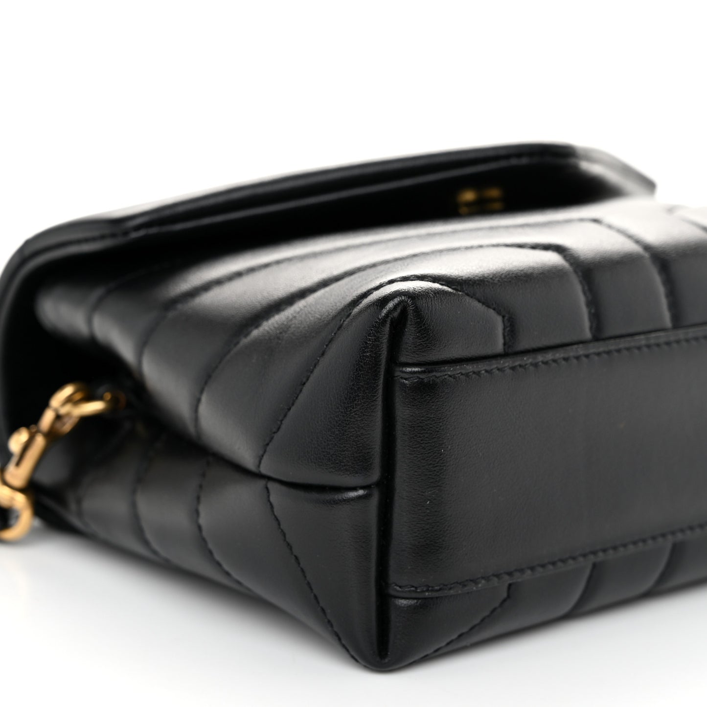 Calfskin Y Quilted Monogram Toy Loulou Crossbody Bag Black