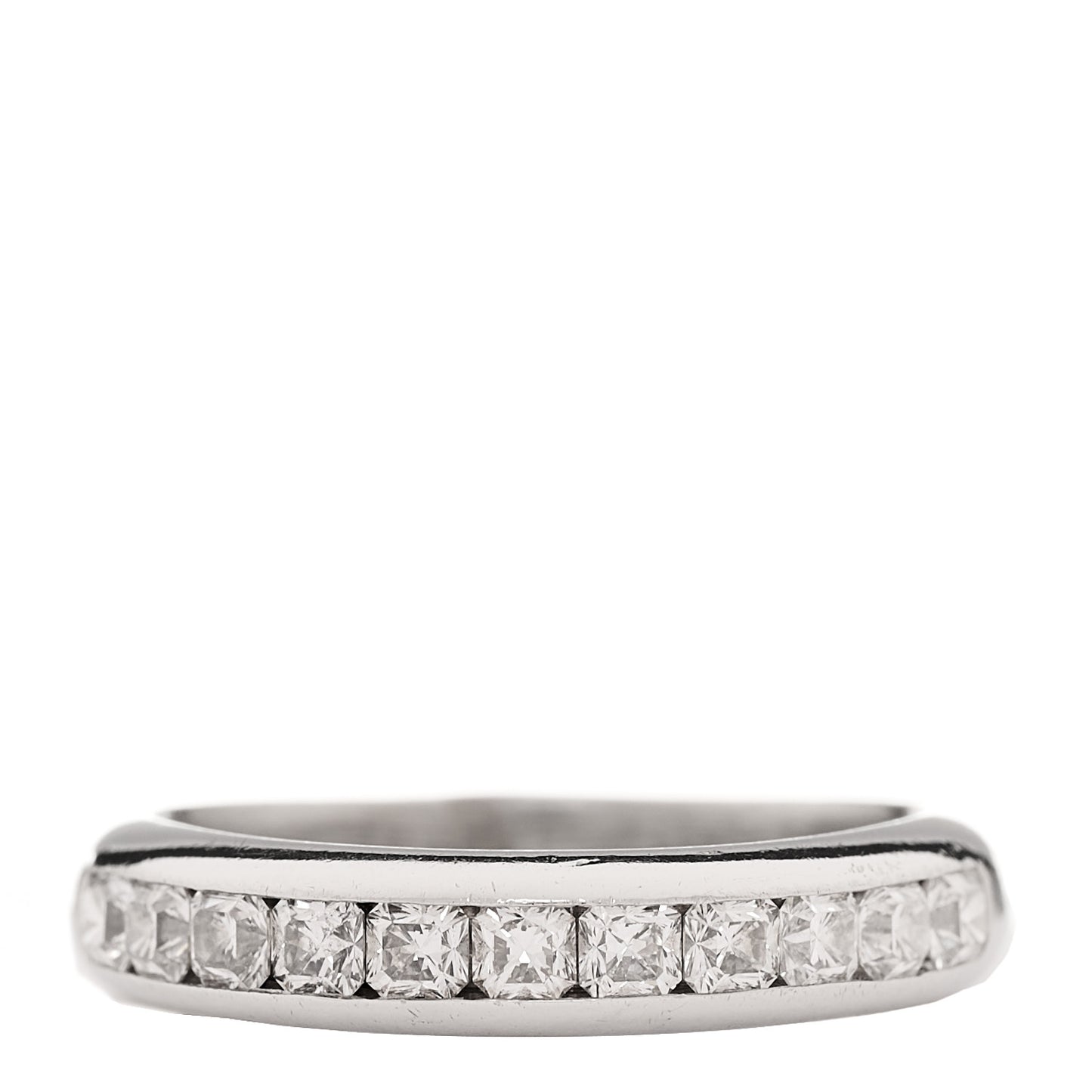 Platinum Diamond Lucida Half Circle Wedding Band Ring 51 5.75