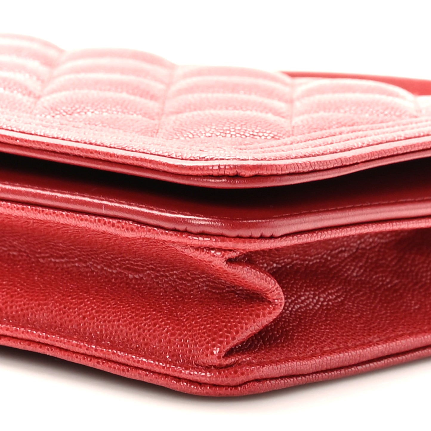 Caviar Quilted Boy Wallet On Chain WOC Red