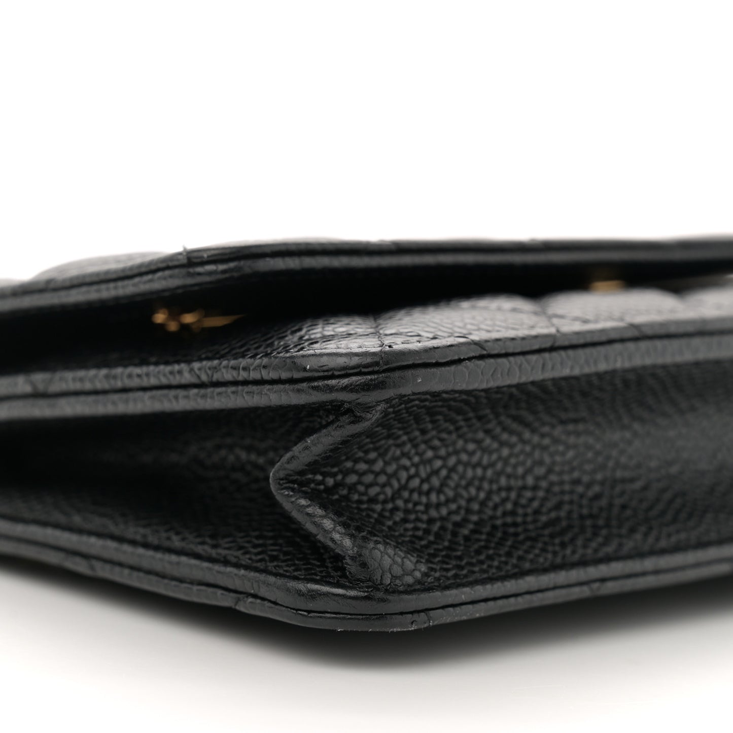 Caviar Quilted Wallet on Chain WOC Black