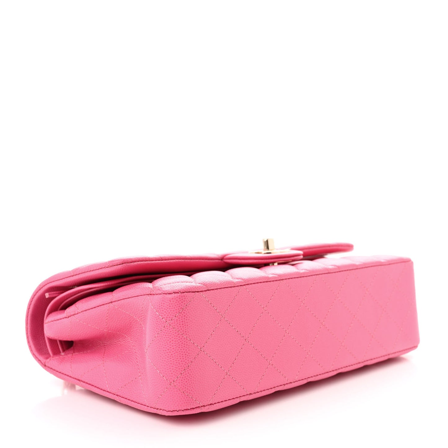 Caviar Quilted Medium Double Flap Pink