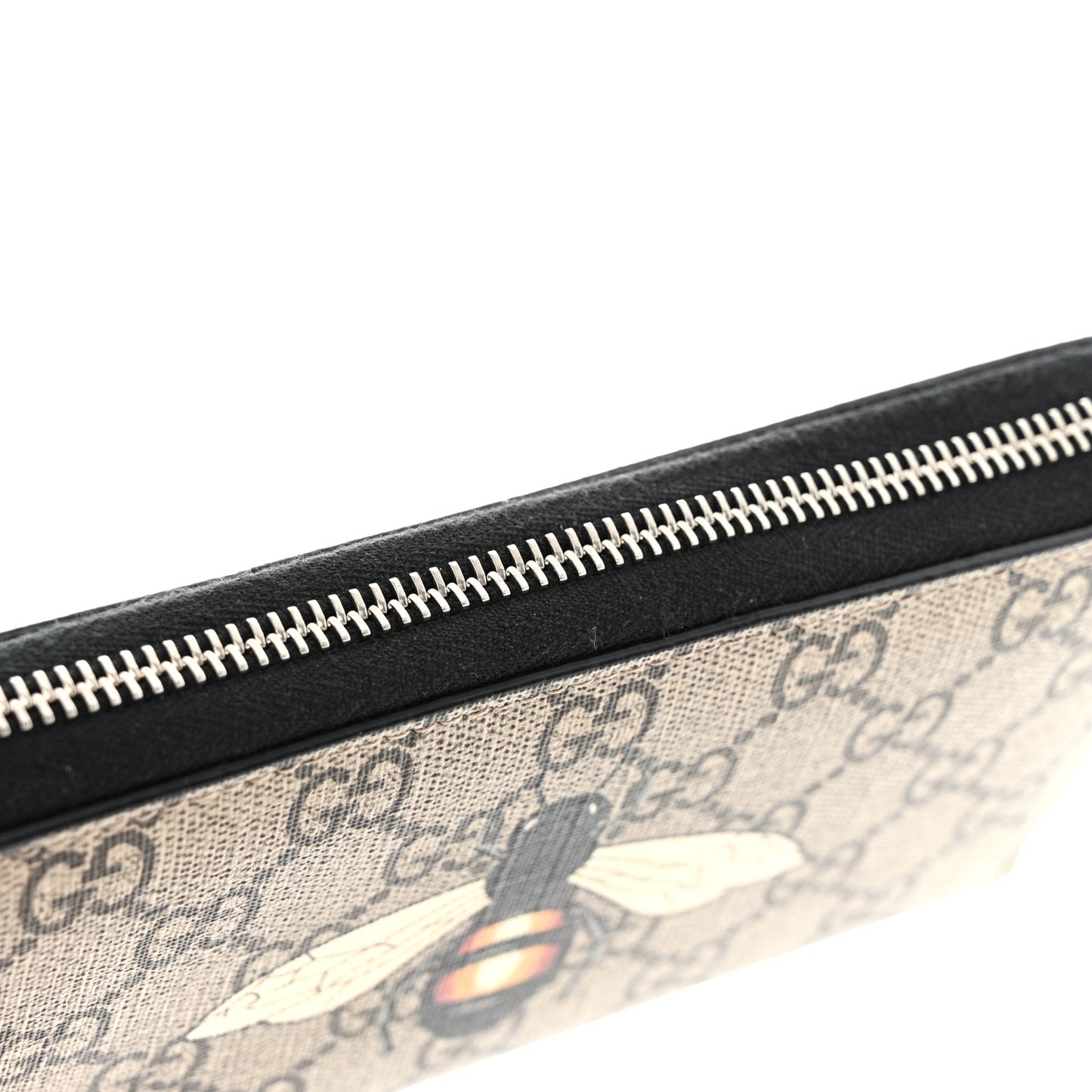 GG Supreme Monogram Bee Zip Around Wallet