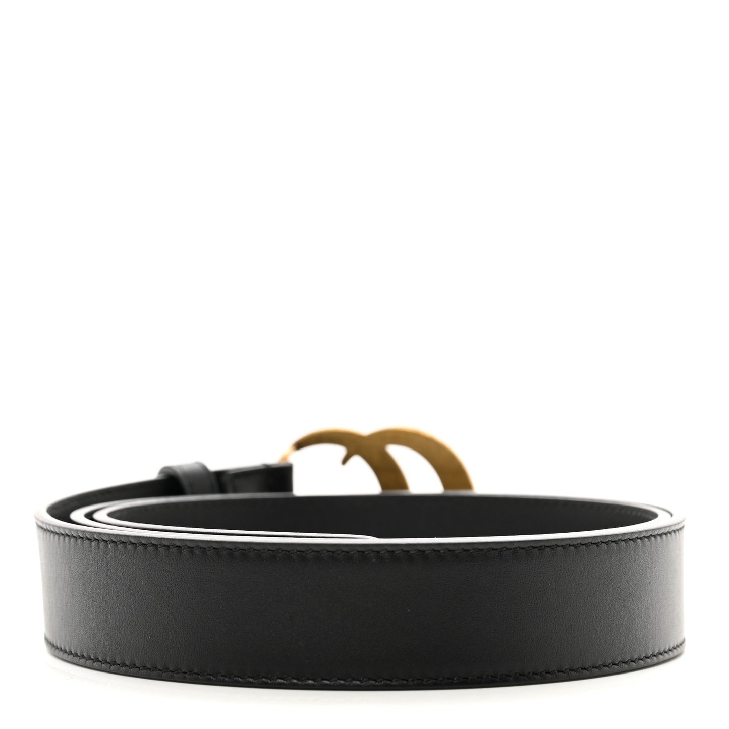 Moon Calfskin Double G 30mm Belt 95 38 Black