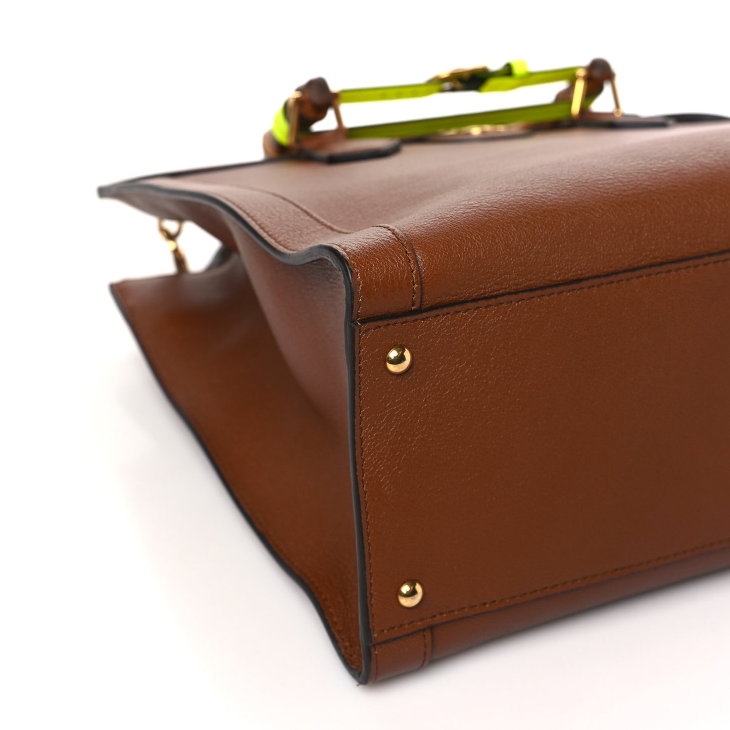 Wonka Grain Calfskin Medium Diana Tote Bag Cuir Yellow Fluo