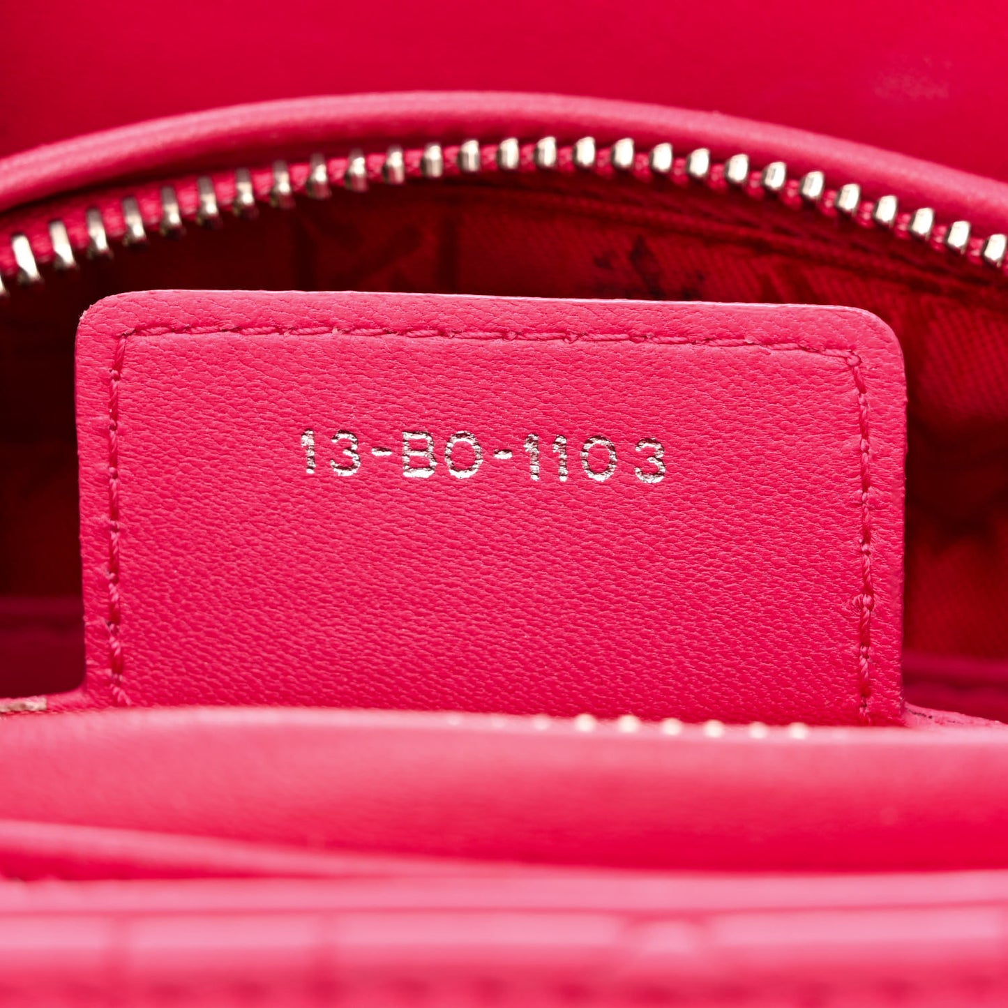 Lambskin Cannage Medium Lady Dior Fuchsia