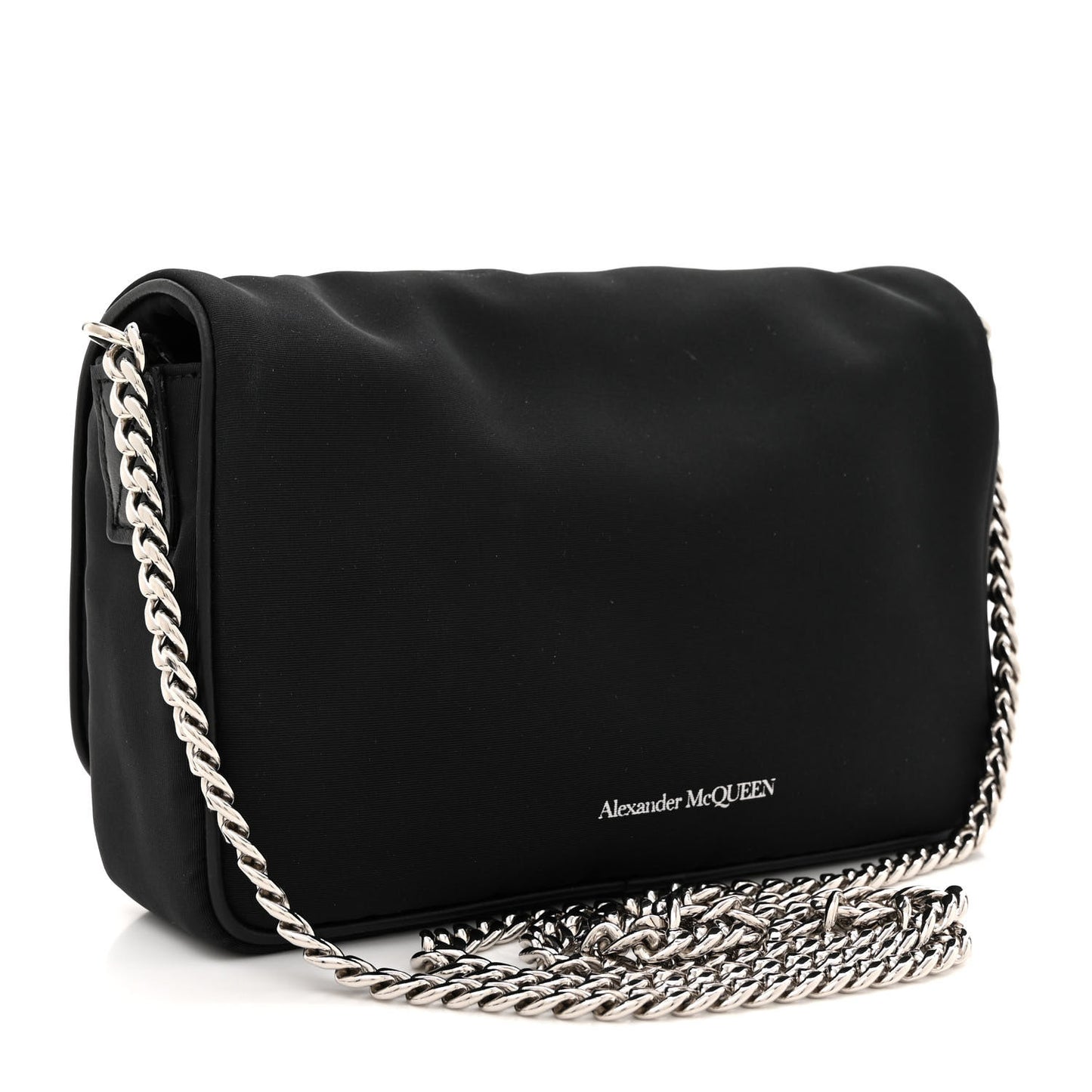 Nylon Graffiti Skull Small Crossbody Bag Black White