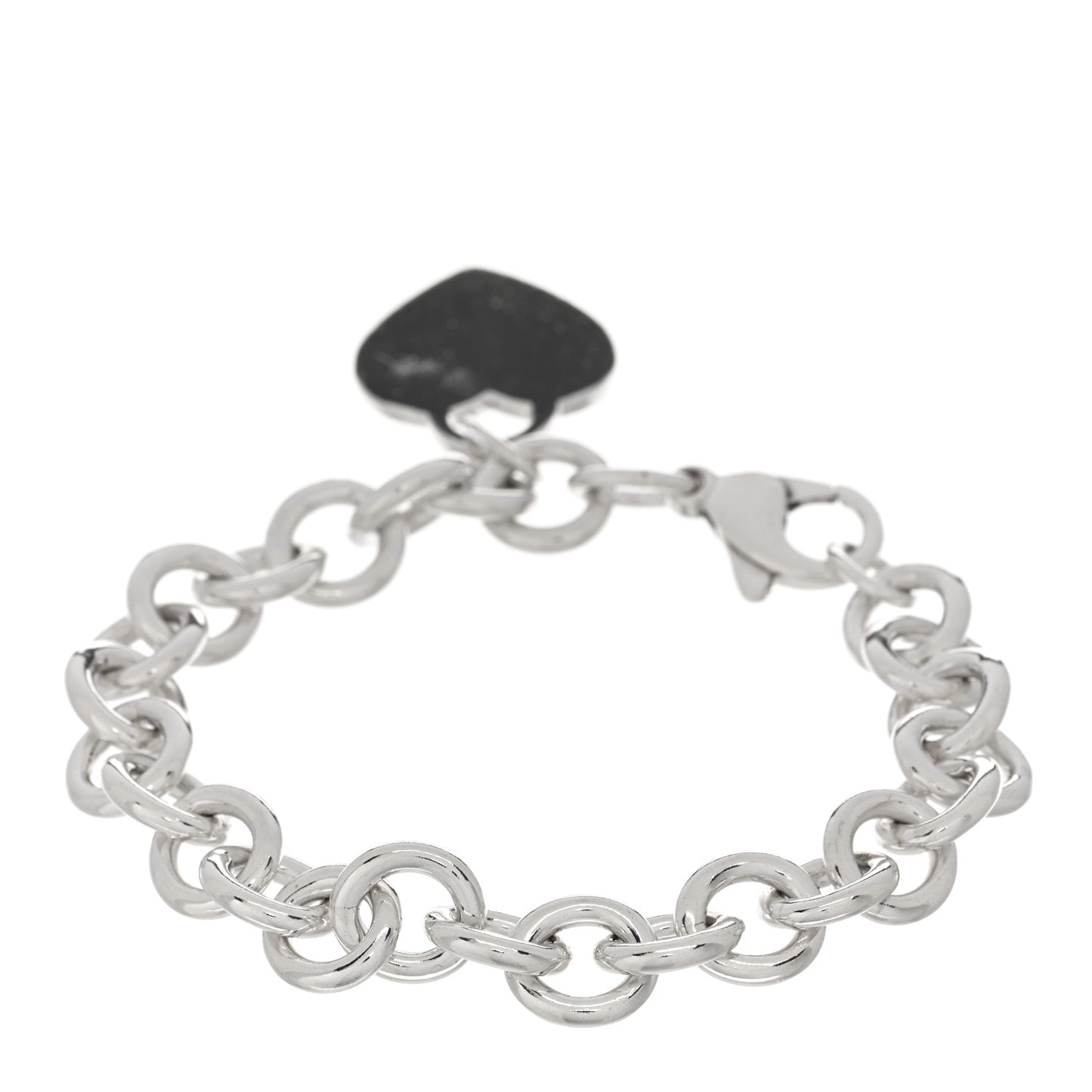 Sterling Silver Heart Tag Charm Bracelet