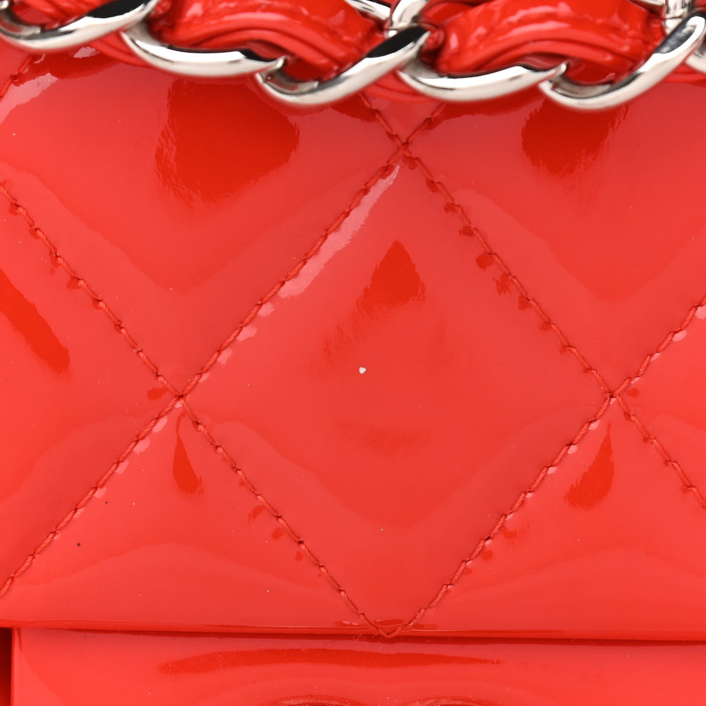 Patent Quilted Jumbo Double Flap Red