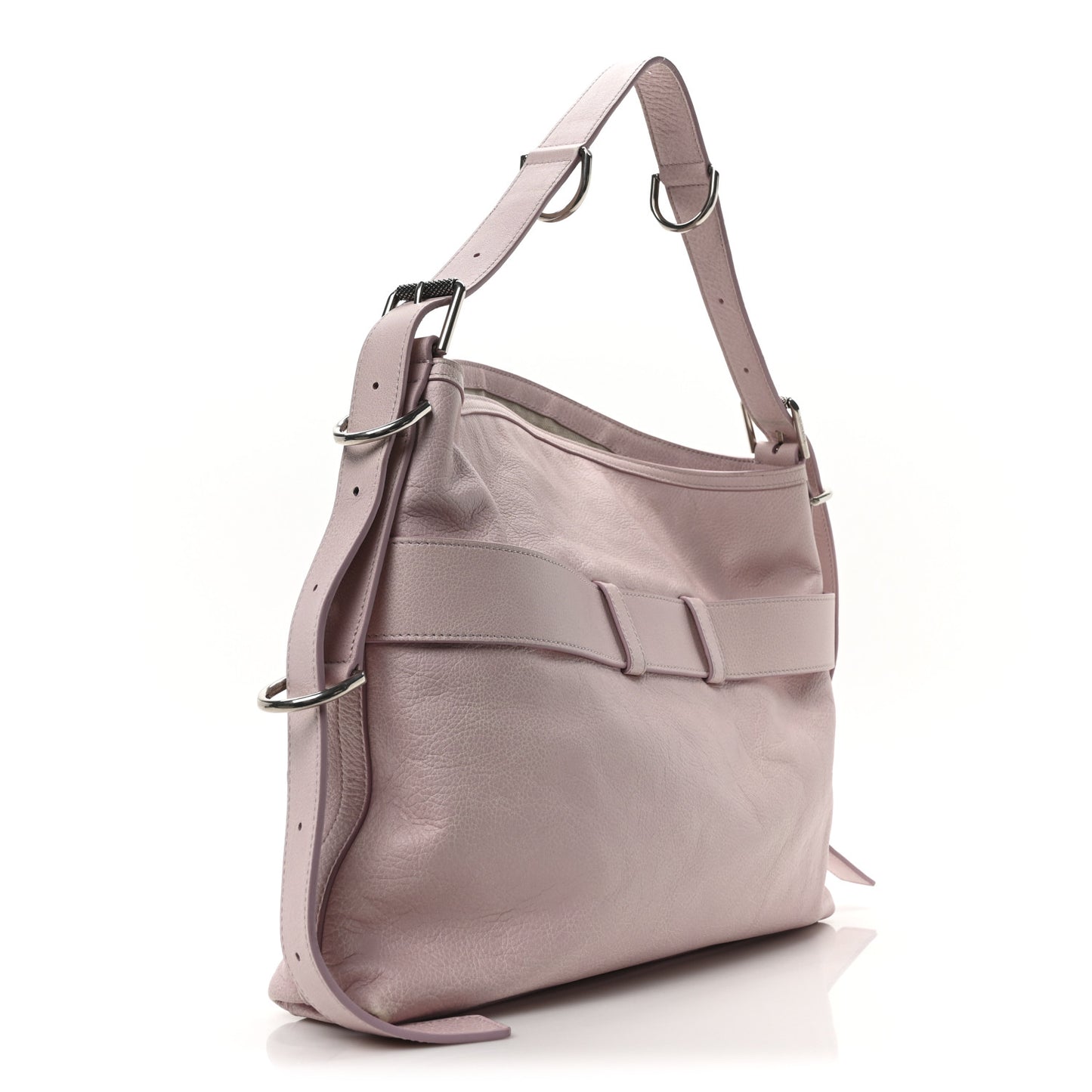 Tumbled Calfskin Medium Voyou Bag Old Pink