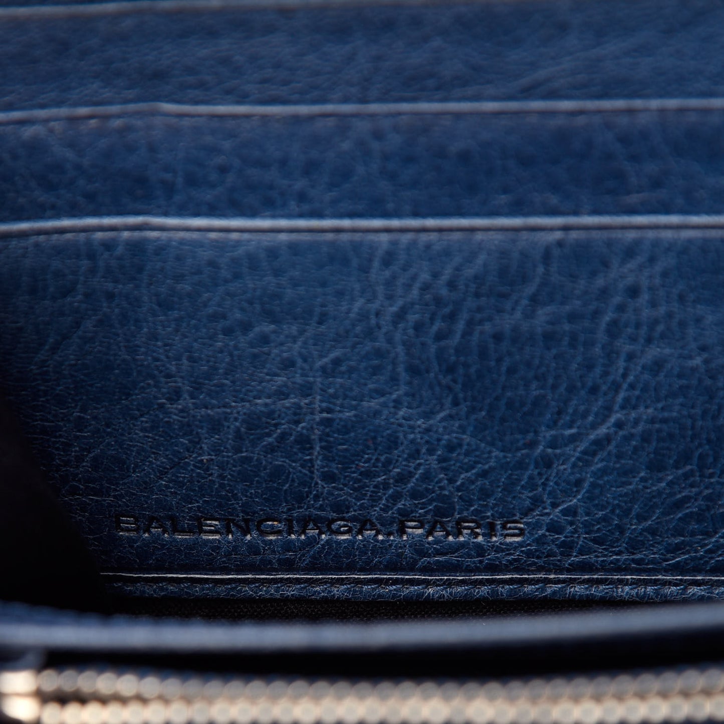Agneau Giant 12 Silver Hardware Continental Zip Around Wallet Bleu Cobalt