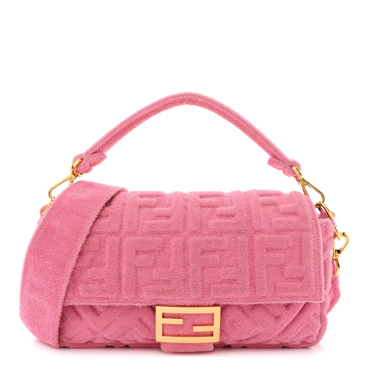 Terry Cloth Vitello Century Matte FF 1974 Embossed Baguette Lollypop