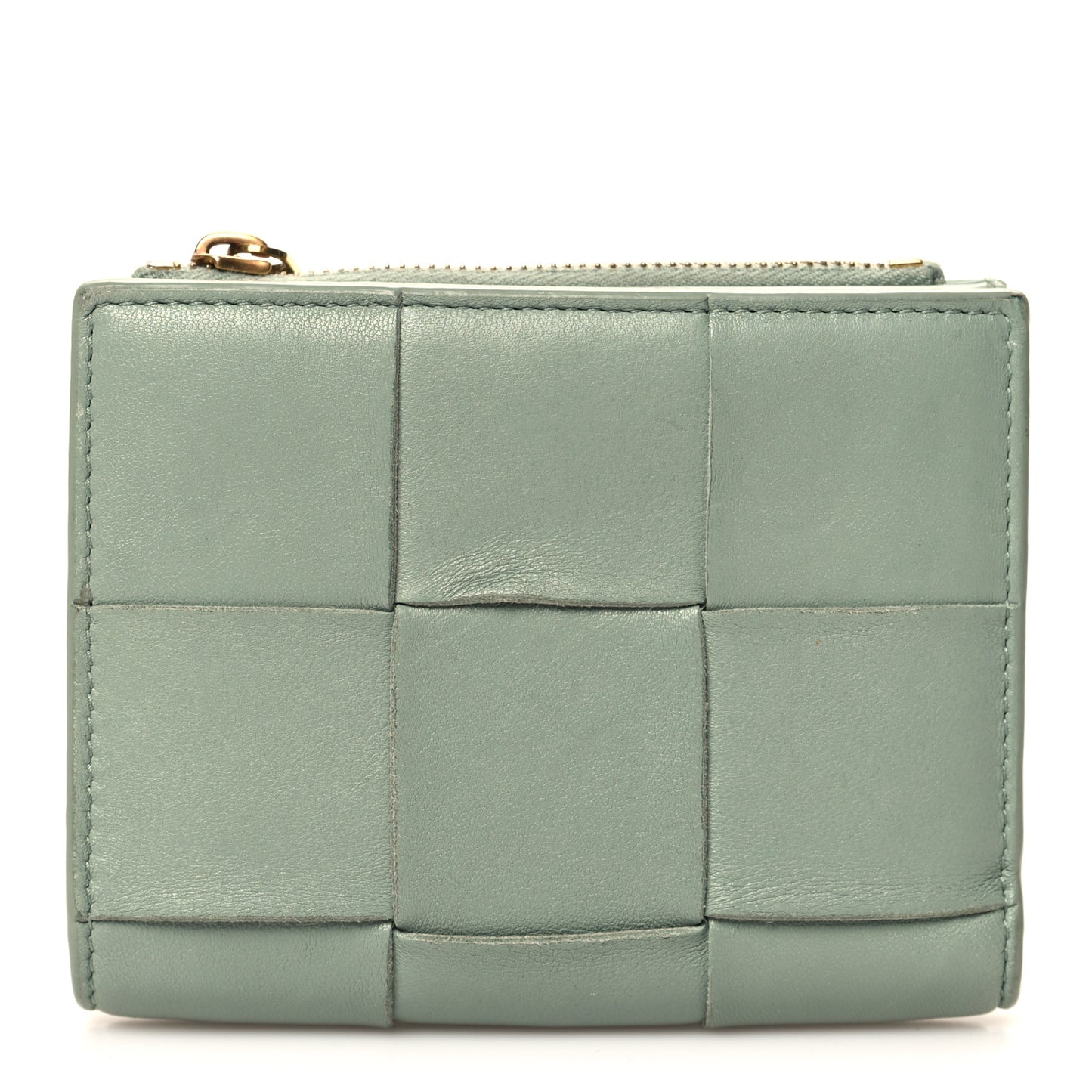 Nappa Maxi Intrecciato Bifold Zip Wallet New Sauge