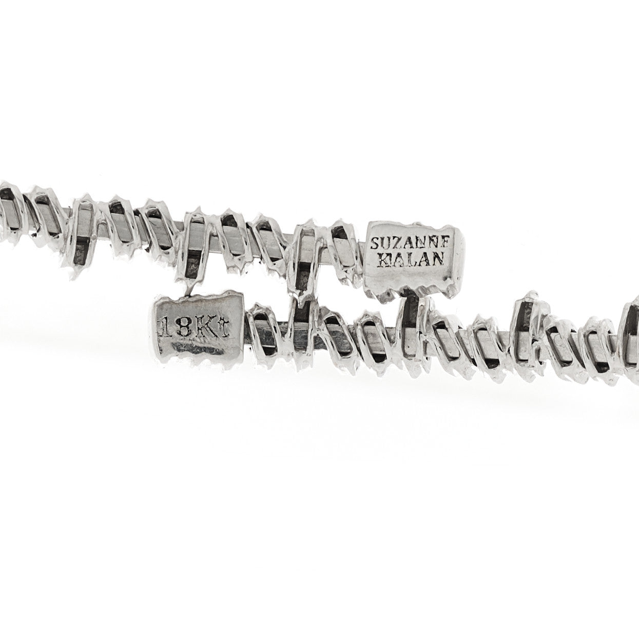 18K White Gold Diamond Classic Half Baguette Choker Necklace