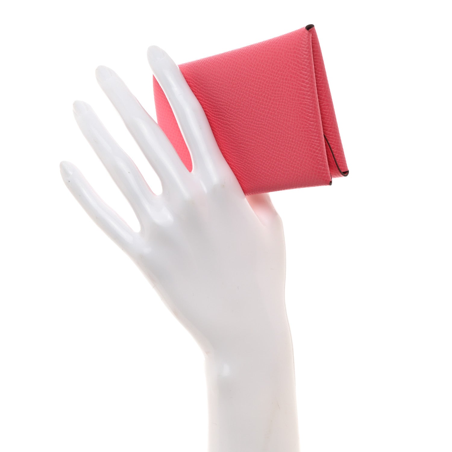 Hermes Epsom Calvi Duo Card Case Rose Azalee 2 of 7