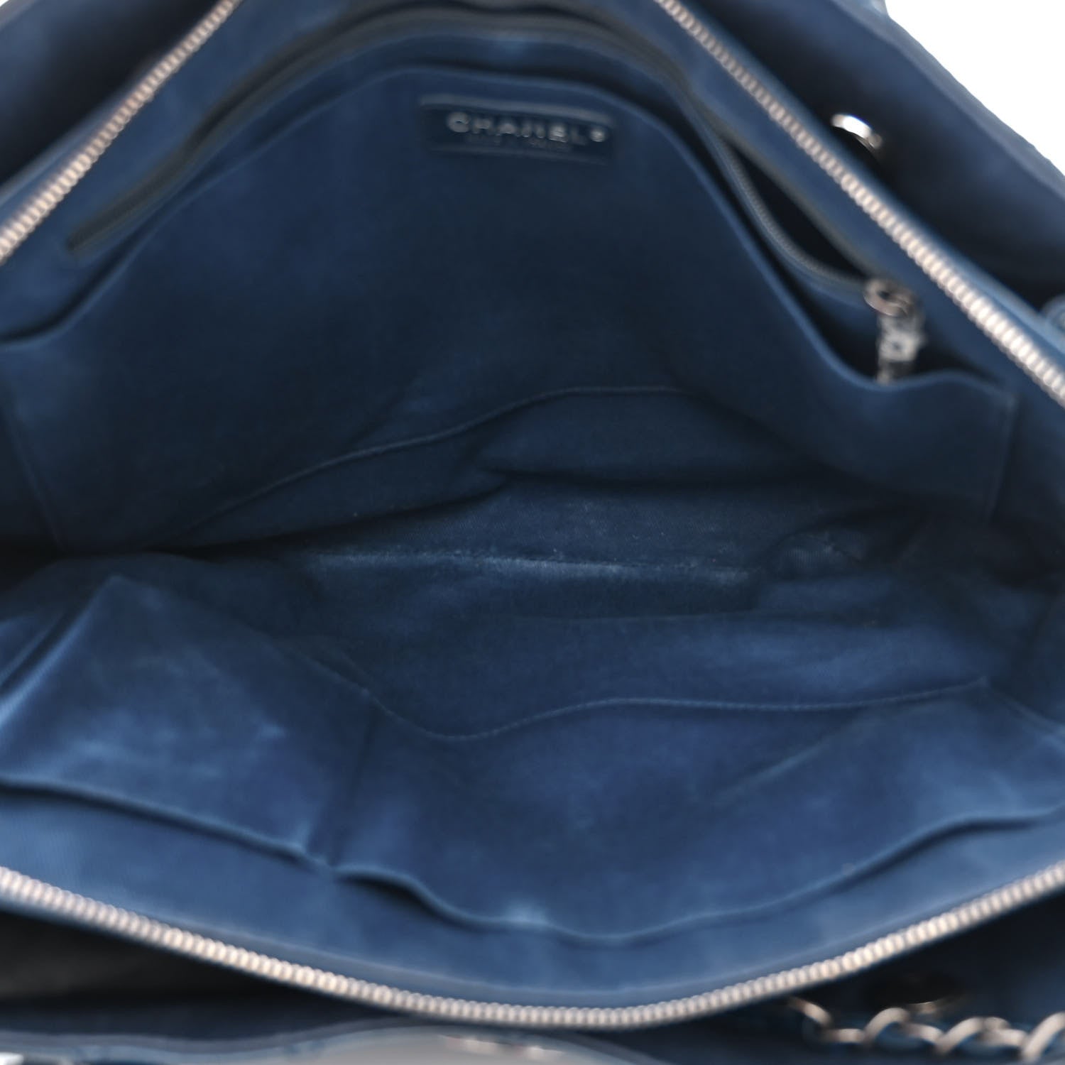 Chanel Grained Vegetal Calfskin Urban Shopping Tote Blue 6 of 19