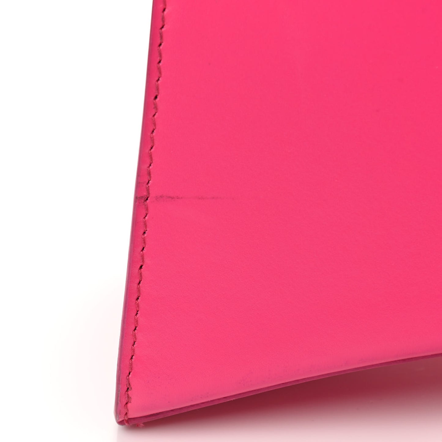 Shiny Box Calfskin Small Hourglass Top Handle Bag Acid Fuchsia