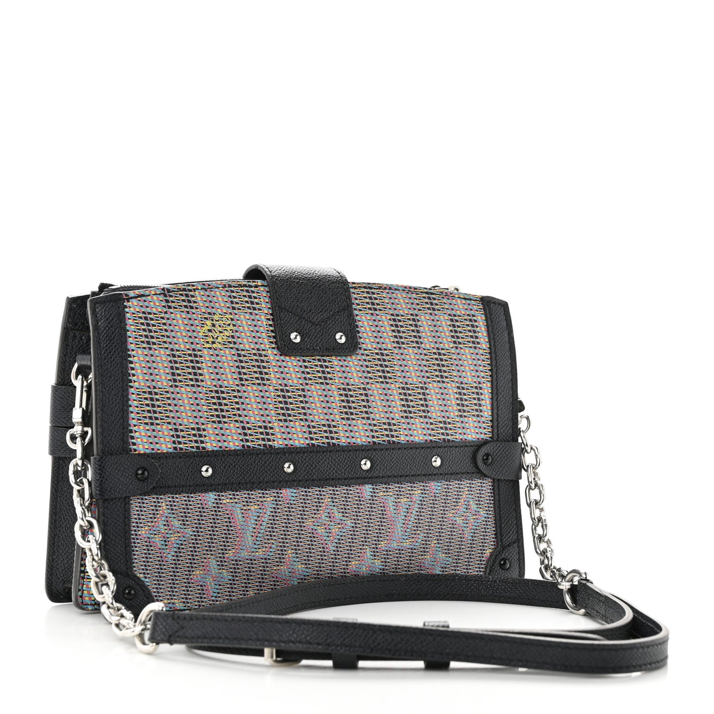 Calfskin Monogram LV Pop Trunk Clutch Blue