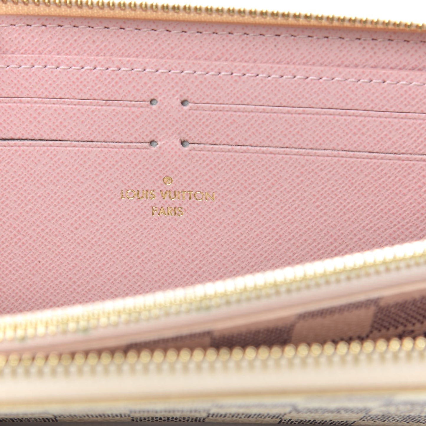 Damier Azur Clemence Wallet Rose Ballerine