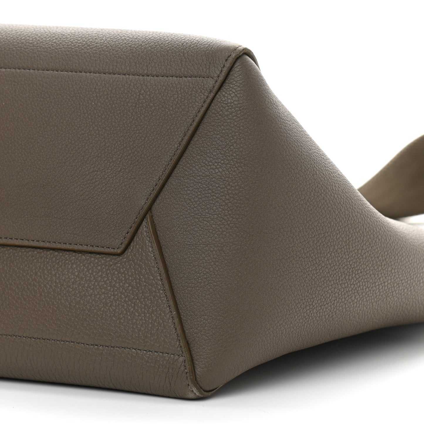 Soft Grained Calfskin Sangle Bucket Bag Taupe