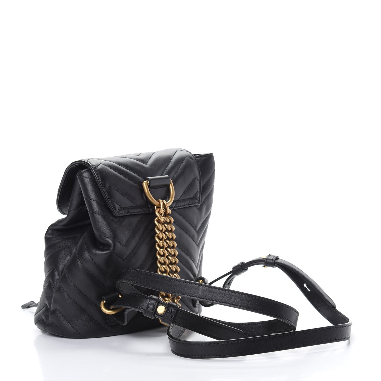 Calfskin Matelasse GG Marmont Flap Backpack Black