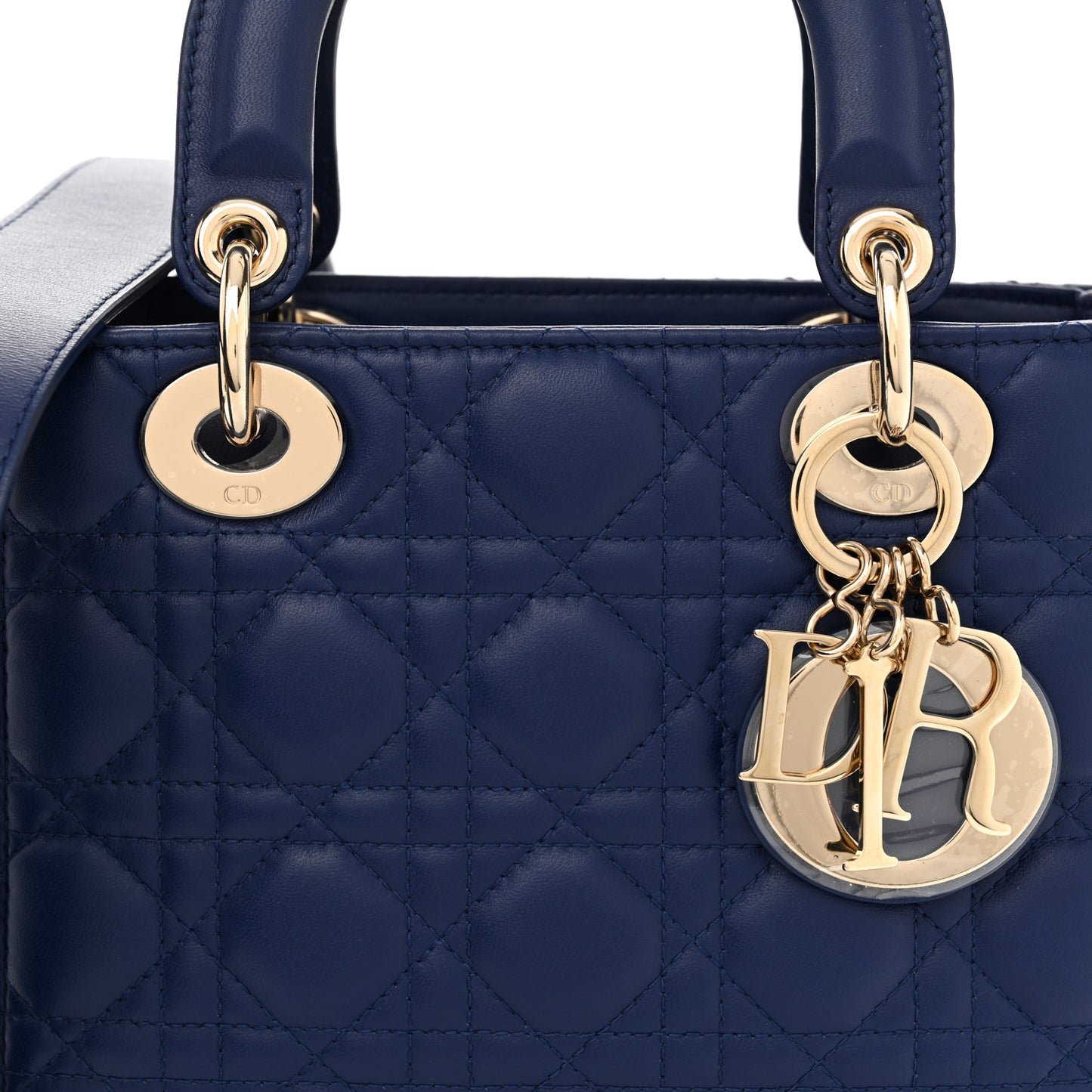 Lambskin Cannage Small Lady Dior Royal Blue