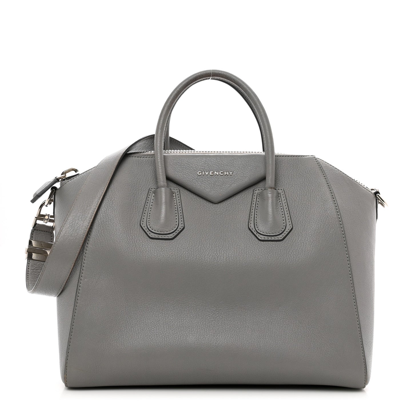 Sugar Goatskin Medium Antigona Pearl Grey