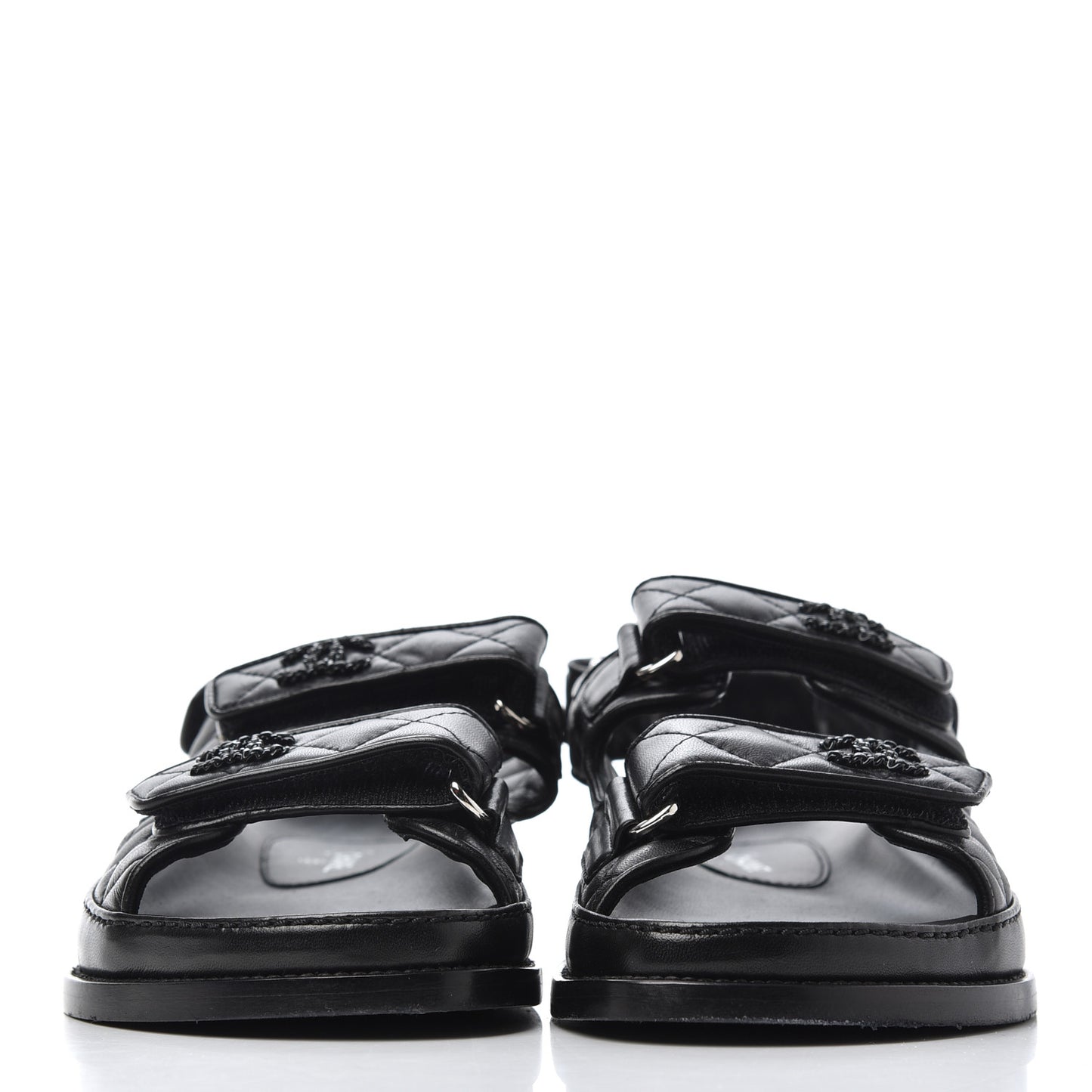 Lambskin Velcro Dad Sandals 36.5 Black
