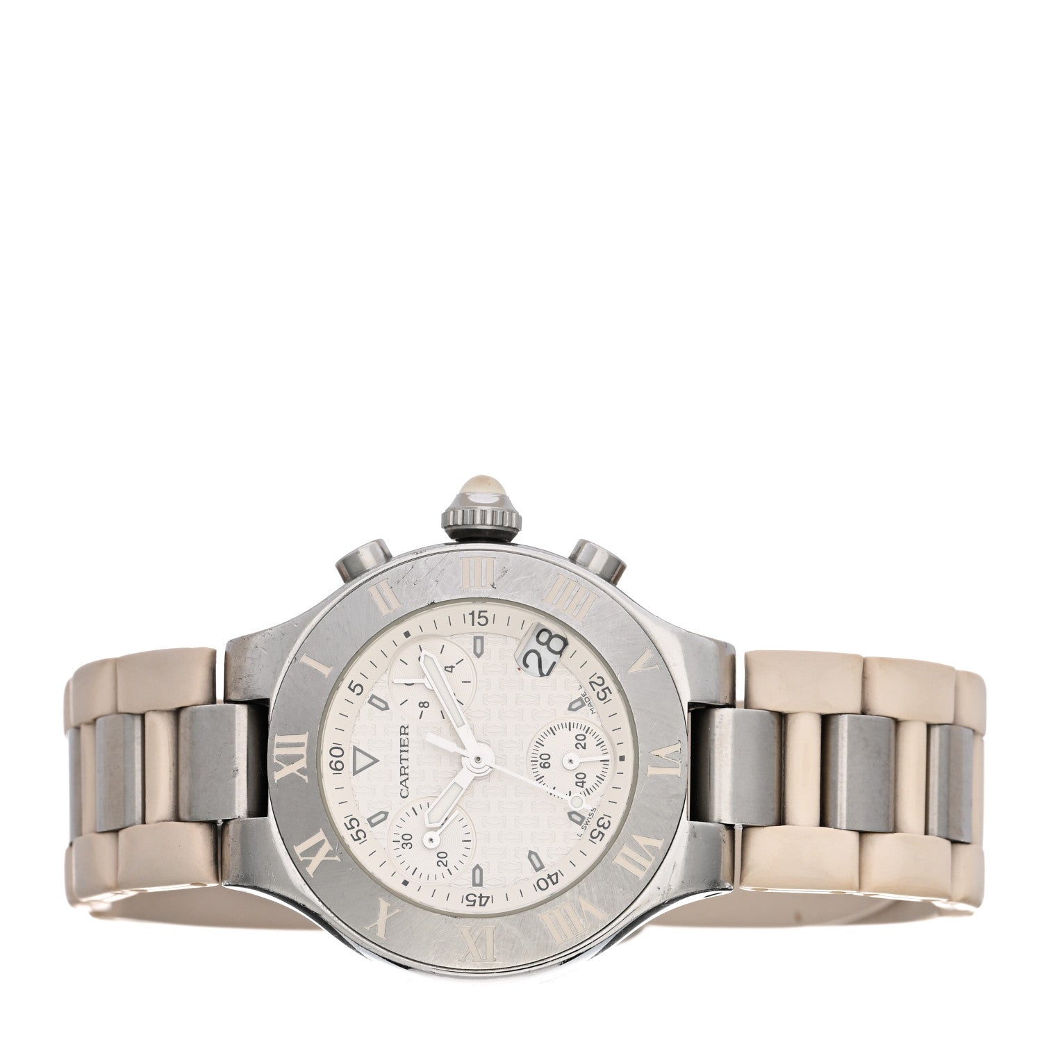 Cartier Stainless Steel Rubber 32mm Must 21 Chronoscaph Quartz Watch 2 of 4