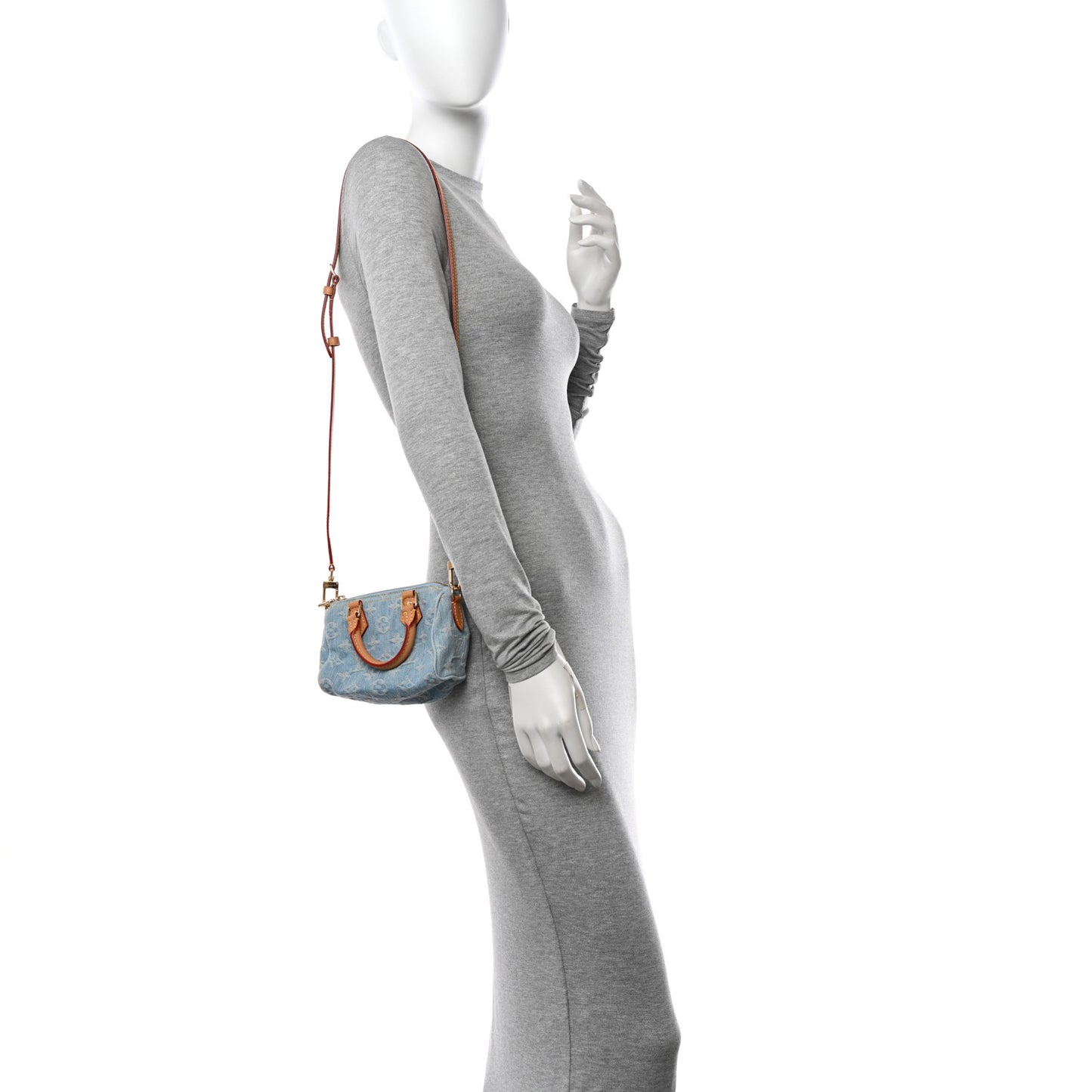 Monogram Denim Nano Speedy Sky Blue